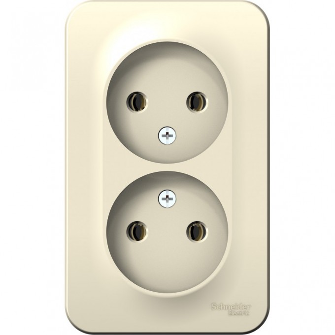 Розетка двойная SCHNEIDER ELECTRIC BLANCA без заземления, без шторок, с изолирующей пластиной, 16А, 250В, молочный BLNRA000212
