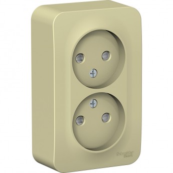 Розетка двойная SCHNEIDER ELECTRIC BLANCA без заземления, со шторкой, с изолирующей пластиной, 16А, 250В, бежевый