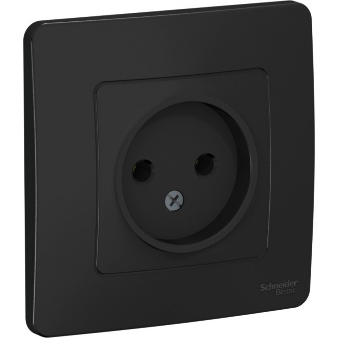 Розетка одинарная SCHNEIDER ELECTRIC BLANCA без заземления без шторок 16А, 250В, АНТРАЦИТ BLNRS000016