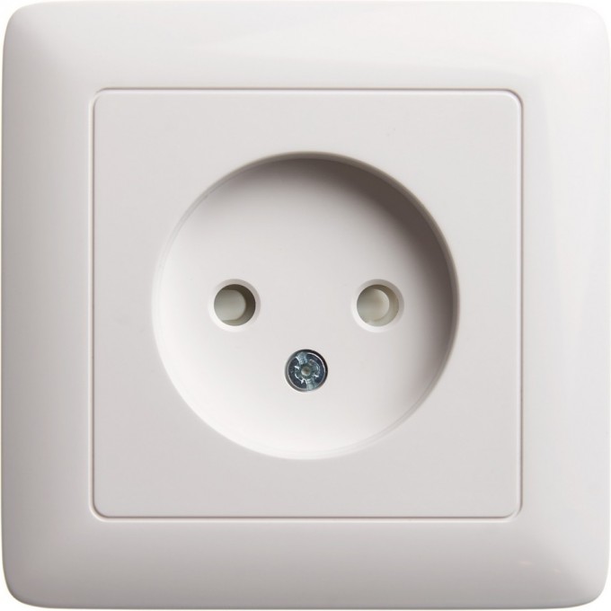 Розетка одинарная SCHNEIDER ELECTRIC ХИТ С/У, без заземления со шторками 10А, 250В, БЕЛЫЙ. Россия RS10-135-B