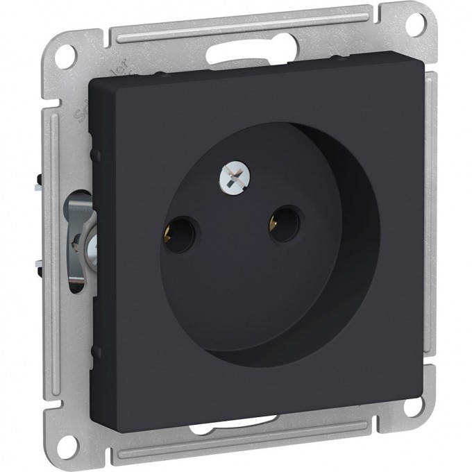 Розетка SCHNEIDER ELECTRIC ATLASDESIGN без заземления, без шторок, механизм, карбон ATN001041
