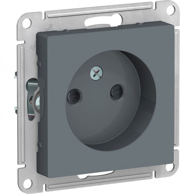 Розетка SCHNEIDER ELECTRIC ATLASDESIGN без заземления, со шторками, механизм, грифель ATN000749