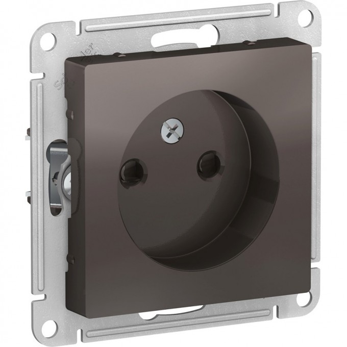 Розетка SCHNEIDER ELECTRIC ATLASDESIGN без заземления, со шторками, механизм, мокко ATN000649