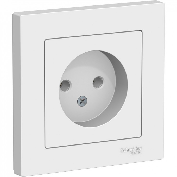 Розетка SCHNEIDER ELECTRIC ATLASDESIGN без заземления, в сборе, белый ATN000140