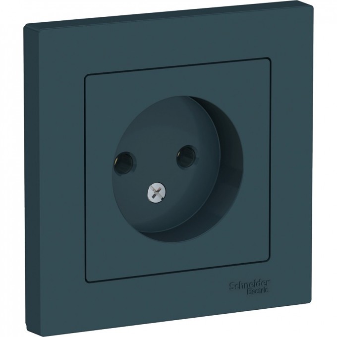 Розетка SCHNEIDER ELECTRIC ATLASDESIGN без заземления, в сборе, изумруд ATN000840