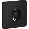 Розетка SCHNEIDER ELECTRIC BLANCA с/у, с заземлением, со шторками, 16А, 250В, антрацит BLNRS001116