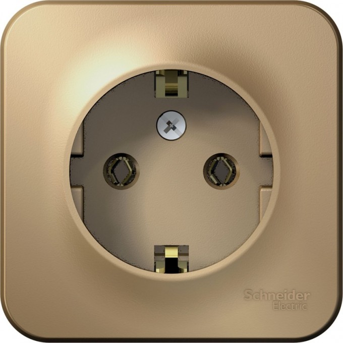 Розетка SCHNEIDER ELECTRIC BLANCA с заземлением, без шторок, 16А, 250В, титан BLNRA010104