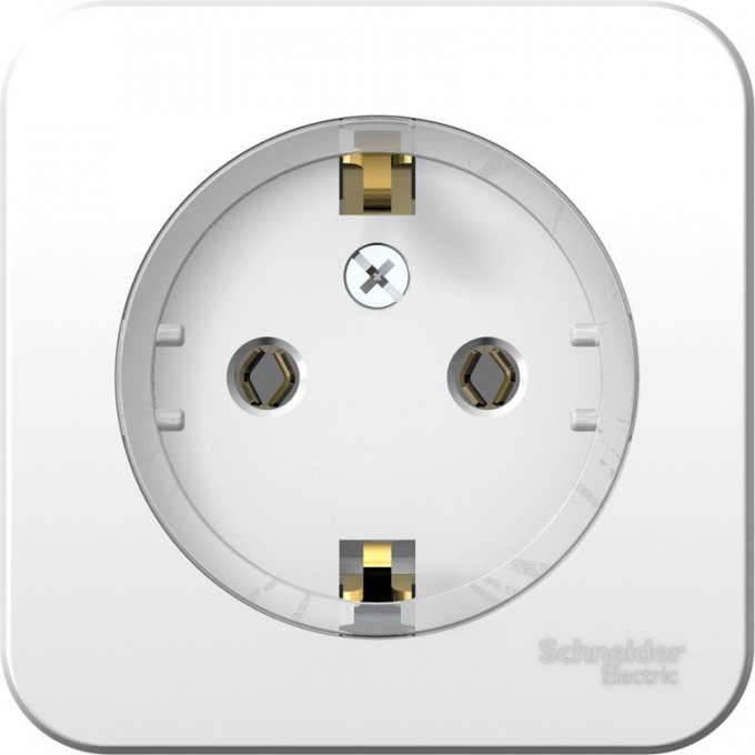 Розетка SCHNEIDER ELECTRIC BLANCA с заземлением, без шторок, (компакт), с изолирующей пластиной, 16А, 250В, белый BLNRA110111
