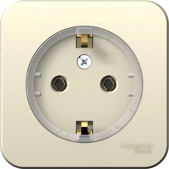 Розетка SCHNEIDER ELECTRIC BLANCA с заземлением, без шторок, (компакт), с изолирующей пластиной, 16А, 250В, молочный BLNRA110112