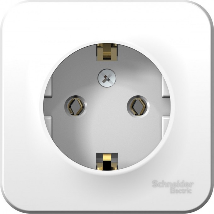 Розетка SCHNEIDER ELECTRIC BLANCA с заземлением, без шторок, с изолирующей пластиной, 16А, 250В, белый BLNRA010111
