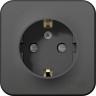 Розетка SCHNEIDER ELECTRIC BLANCA с заземлением, со шторками, 16А, 250В, антрацит BLNRA011106