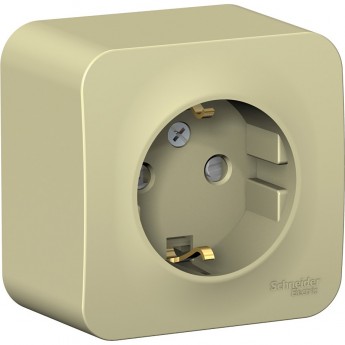 Розетка SCHNEIDER ELECTRIC BLANCA с заземлением, со шторками, с изолирующей пластиной, 16А, 250В, бежевый