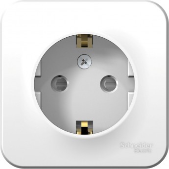 Розетка SCHNEIDER ELECTRIC BLANCA с заземлением, со шторками, с монтажной пластиной, 16А, 250В, белый