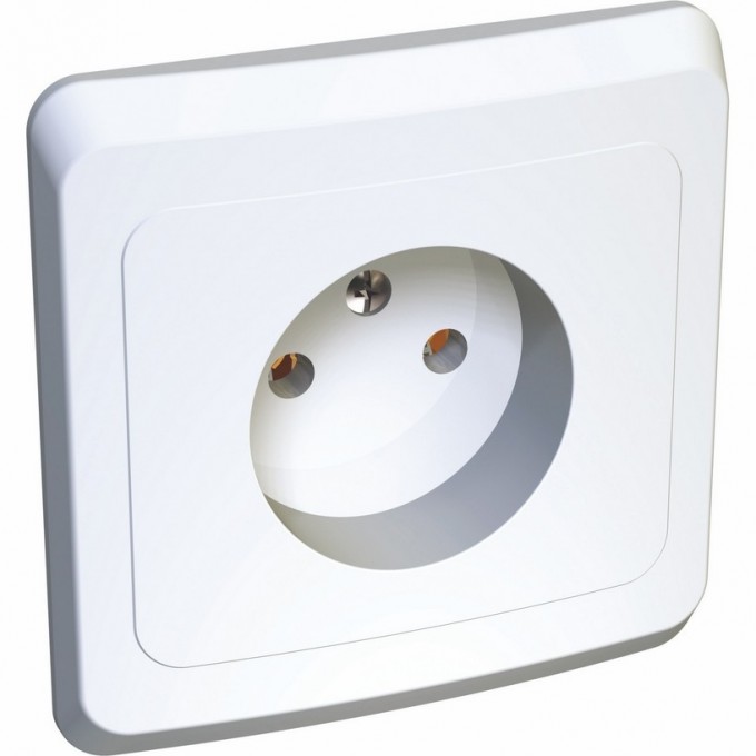 Розетка SCHNEIDER ELECTRIC ЭТЮД С/У без заземления без шторок 16А 250B, белый, Россия PC16-001B
