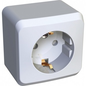 Розетка SCHNEIDER ELECTRIC ЭТЮД с заземлением со шторками 16А 250B, белый, Россия