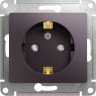 Розетка SCHNEIDER ELECTRIC GLOSSA с заземлением, со шторками, механизм, сиреневый туман GSL001445