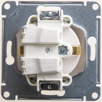 Розетка SCHNEIDER ELECTRIC GLOSSA с заземлением, со шторкой, механизм, перламутр