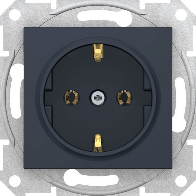 Розетка SCHNEIDER ELECTRIC SEDNA c з/к, без шторок, быстрозажимные контакты, графит SDN3001870