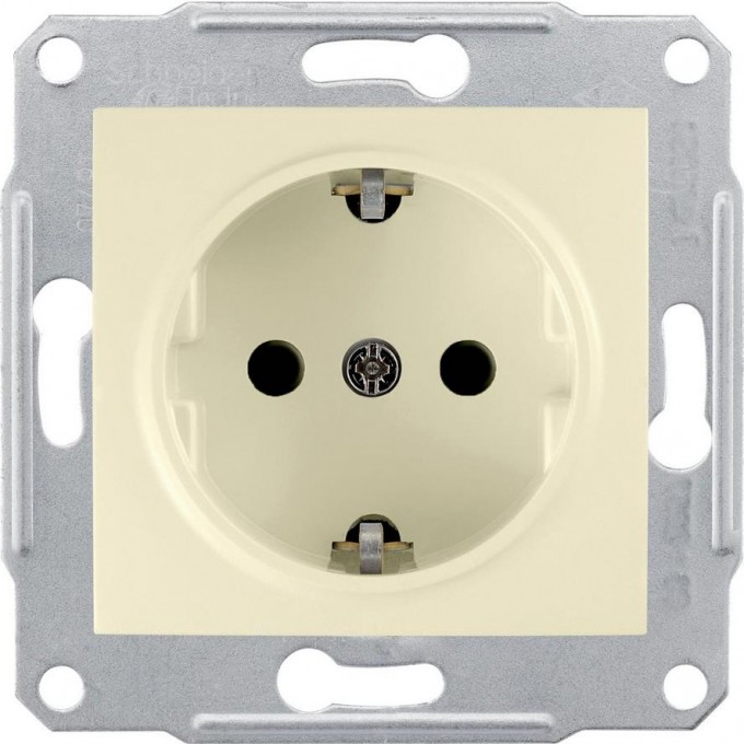 Розетка SCHNEIDER ELECTRIC SEDNA с зазем. конт., без защит. шторок, 16А, 250В, бежевый SDN3000547