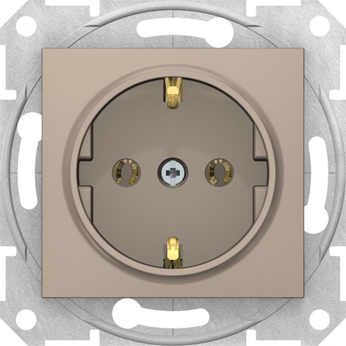 Розетка SCHNEIDER ELECTRIC SEDNA с зазем. конт., без защит. шторок, 16А, 250В, титан SDN3000568