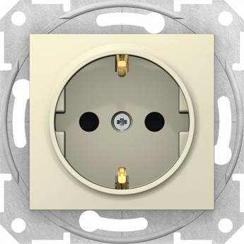 Розетка SCHNEIDER ELECTRIC SEDNA с зазем. конт., с защит. шторками, бежевый