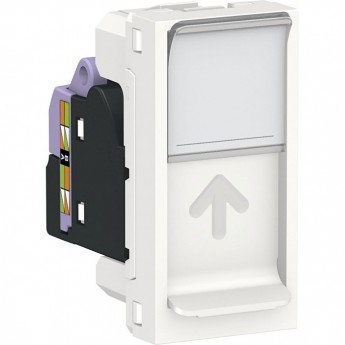 Розетка SCHNEIDER ELECTRIC UNICA MODULAR компьютерная, RJ45, одиночная, кат.6 UTP 1 модуль, белый