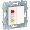 Розетка SCHNEIDER ELECTRIC UNICA NEW, 3 RCA, белый NU543118