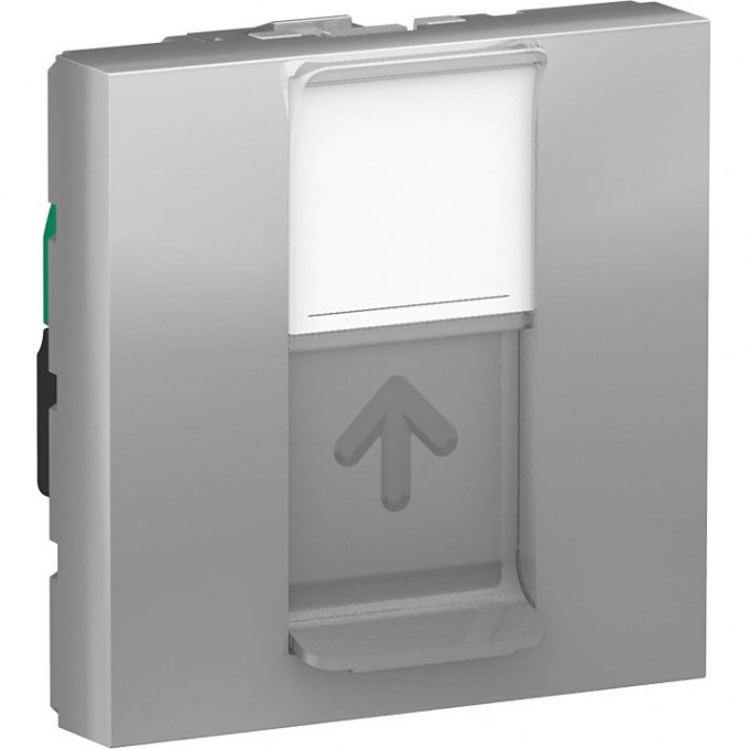 Розетка SCHNEIDER ELECTRIC UNICA NEW компьютерная, RJ45, одиночная, категория 5е STP,2 модуля, алюминий NU341330