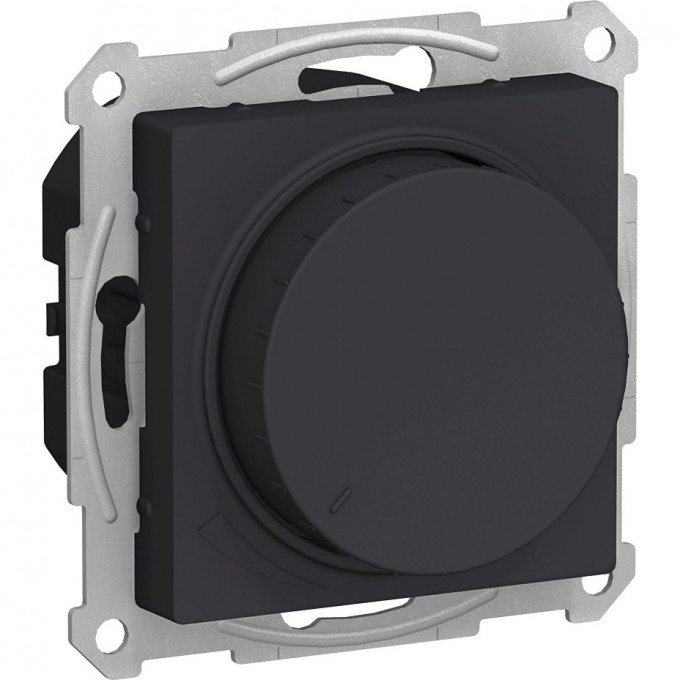 Светорегулятор (диммер) SCHNEIDER ELECTRIC ATLASDESIGN, поворотно-нажимной, LED, RC, 630Вт, механизм, карбон ATN001036