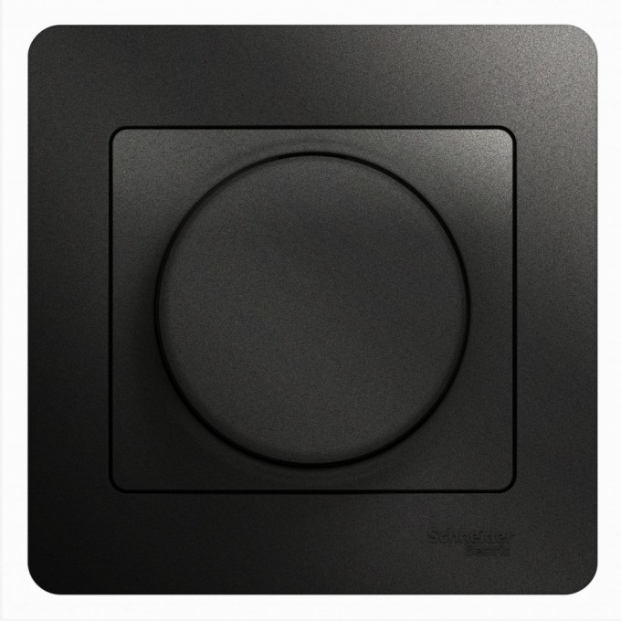 Светорегулятор (диммер) SCHNEIDER ELECTRIC GLOSSA, поворотно-нажимной, LED, RC, 630Вт, в сборе, антрацит GSL000737