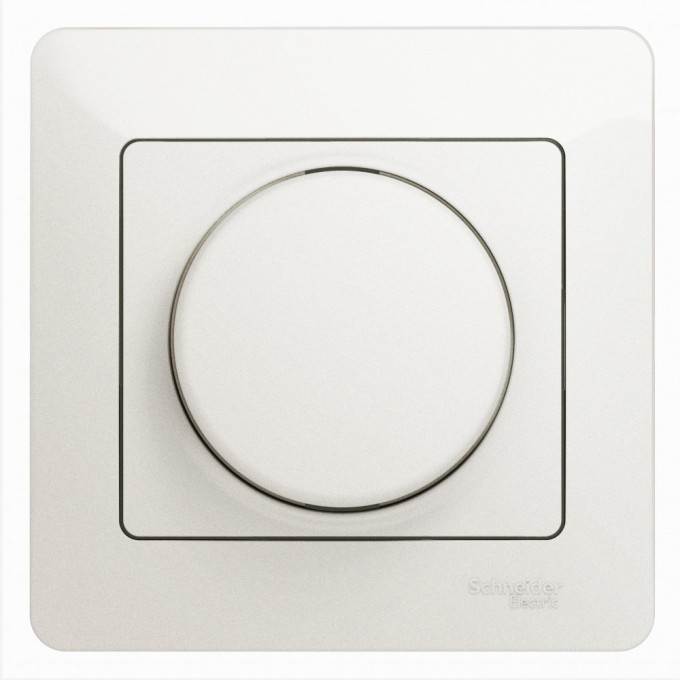 Светорегулятор (диммер) SCHNEIDER ELECTRIC GLOSSA, поворотно-нажимной, LED, RC, 630Вт, в сборе, перламутр GSL000637