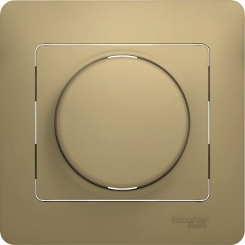 Светорегулятор (диммер) SCHNEIDER ELECTRIC GLOSSA, поворотно-нажимной, LED, RC, 630Вт, в сборе, титан