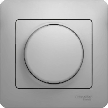 Светорегулятор (диммер) SCHNEIDER ELECTRIC GLOSSA, поворотный, 300Вт, в сборе, алюминий