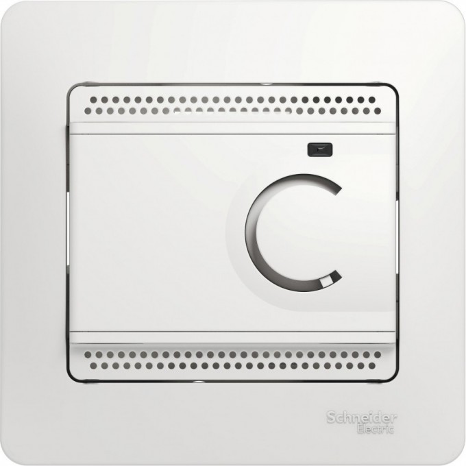 Термостат электрический SCHNEIDER ELECTRIC GLOSSA теплого пола с датчиком,от+5до+50°C,10A,в сборе, БЕЛЫЙ GSL000135