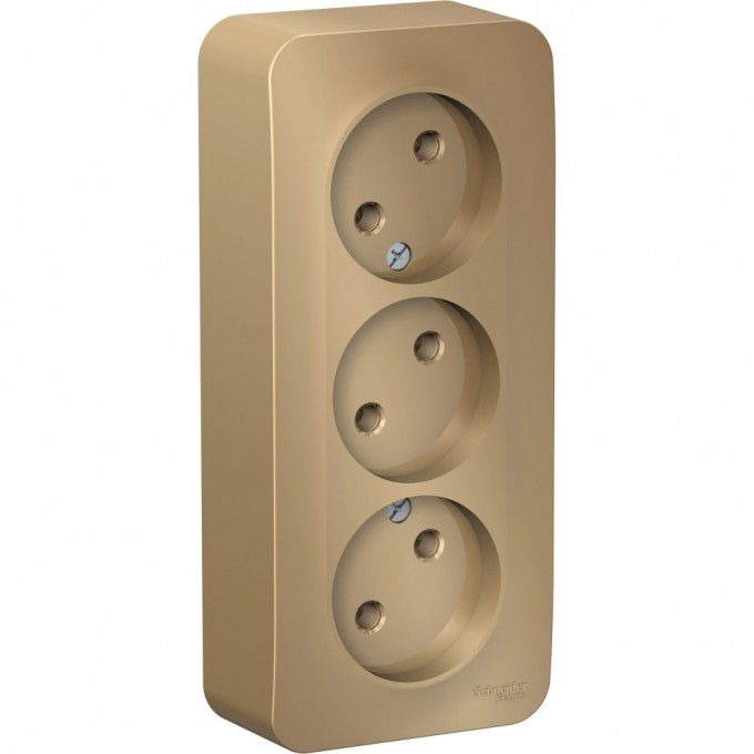 Трёхместная розетка SCHNEIDER ELECTRIC BLANCA без заземления, без шторок, с изолирующей пластиной, 16А, 250В, ТИТАН BLNRA000314