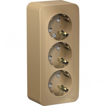 Трёхместная розетка SCHNEIDER ELECTRIC BLANCA с заземлением, со шторками, с изолирующей пластиной, 16А, 250В, ТИТАН