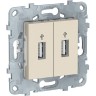 USB-коннектор SCHNEIDER ELECTRIC UNICA NEW, 2-местный, бежевый NU542744