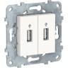 USB-коннектор SCHNEIDER ELECTRIC UNICA NEW, 2-местный, белый NU542718