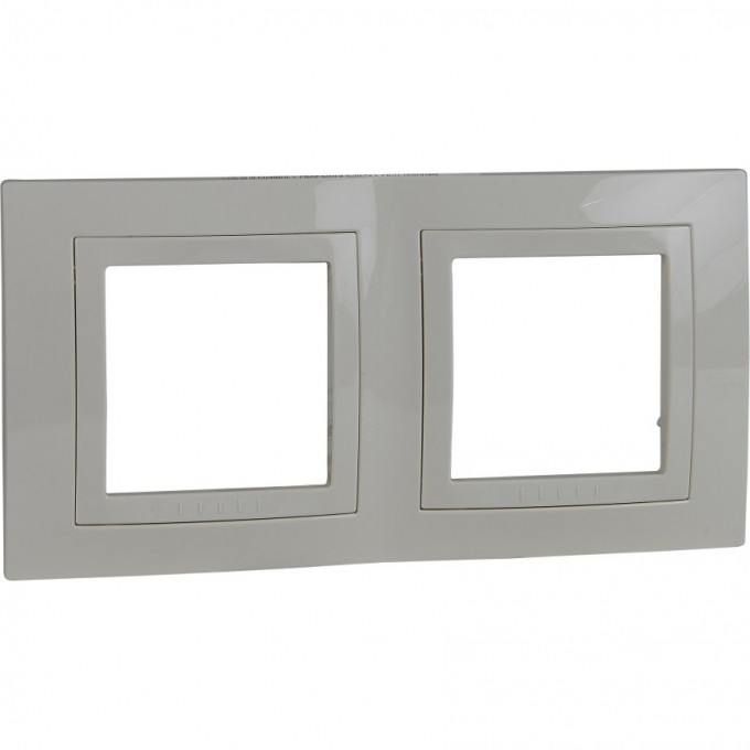 Рамка SCHNEIDER ELECTRIC UNICA с декоративным элементом, 2-постовая, БЕЖЕВЫЙ MGU2.004.25
