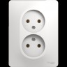 Розетка двойная SCHNEIDER ELECTRIC GLOSSA без заземления, в сборе, белый GSL000120