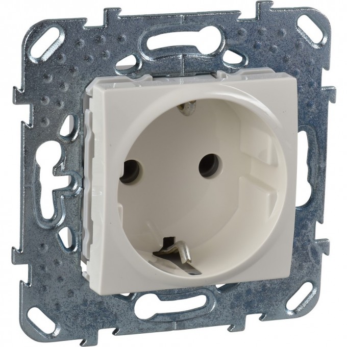 Розетка SCHNEIDER ELECTRIC UNICA с заземлением, без шторок, 16 А, 250 В, бежевый MGU5.036.25ZD