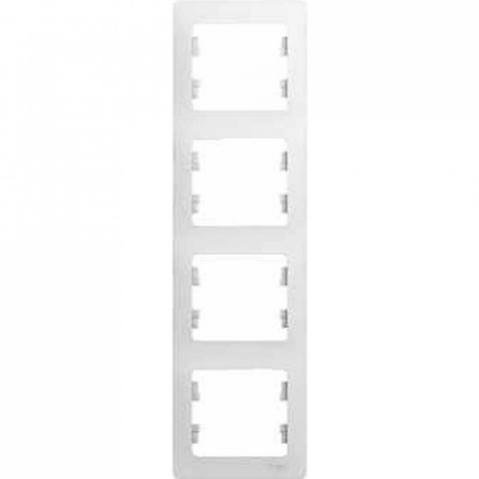 4-постовая рамка SCHNEIDER ELECTRIC GLOSSA, вертикальная, БЕЛЫЙ GSL000108