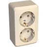 Розетка двойная SCHNEIDER ELECTRIC ЭТЮД с заземлением без шторок 16А 250B, кремовый, Россия PA16-007K
