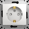 Розетка SCHNEIDER ELECTRIC GLOSSA с заземлением, со шторкой, механизм, белый GSL000145