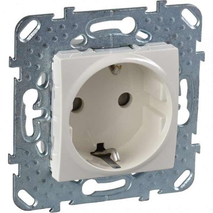 Розетка SCHNEIDER ELECTRIC UNICA с заземлением, со шторками, 16 А, 250 В, бежевый MGU5.037.25ZD