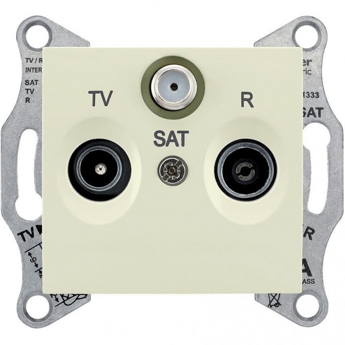 Розетка TV/R/SAT SCHNEIDER ELECTRIC SEDNA оконечная, 1dB, бежевый SDN3501347