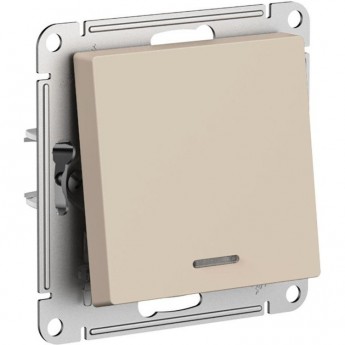 Выключатель 1-клавишный SCHNEIDER ELECTRIC ATLASDESIGN с подсветкой (сх.1а) 10AX механизм, песочный
