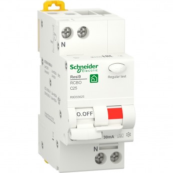 Выключатель автоматический дифференциального тока SCHNEIDER ELECTRIC RESI9 2п C 25А 6000А 30мА тип A