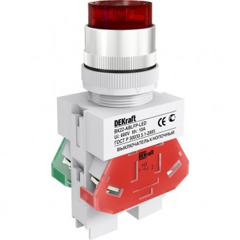 Выключатель кнопочный SCHNEIDER ELECTRIC DEKRAFT ABLFP ?22 мм LED зел. 24В AC/DC ВK-22