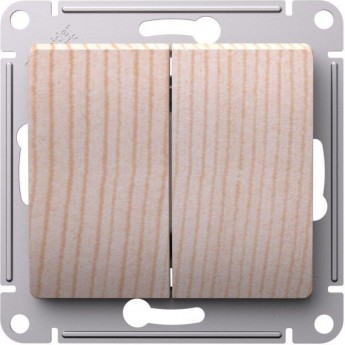 Выключатель SCHNEIDER ELECTRIC GLOSSA2-клавишный механизм 10АХ сосна